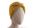 Mustard Yellow Twist Stretch Headband 95% Viscose Fabric (wood pulp)