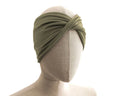 Khaki, Twist Stretch Headband, 95% Viscose Material (wood pulp)