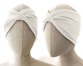 Ivory White, Twist Stretch Headband, 95% Viscose Material (wood pulp)