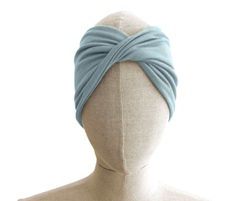 Sky Blue, Twist Stretch Headband, Viscose Fabric (wood pulp) Mix