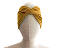 Mustard Yellow Twist Stretch Headband 95% Viscose Fabric (wood pulp)