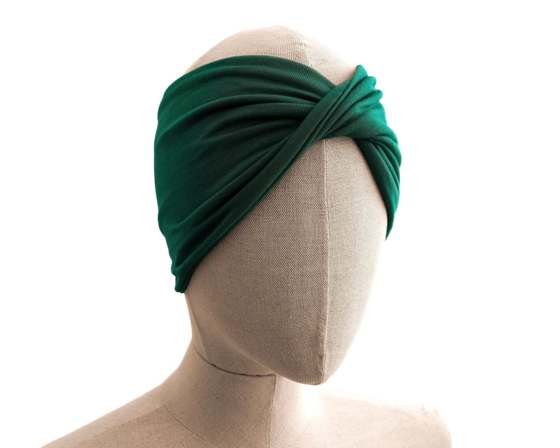 Twist Stretch Headband Emerald Green