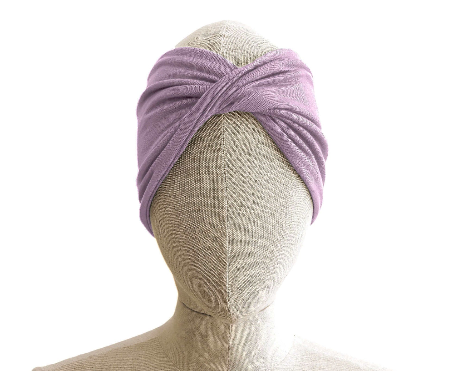 Lilac, Twist Stretch Headband, Viscose Fabric (wood pulp) Mix