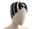 Black & White, Twist Stretch Headband, Stripe Headband, Viscose Fabric (wood pulp) Mix