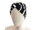 Black & White, Twist Stretch Headband, Stripe Headband, Viscose Fabric (wood pulp) Mix