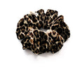 Leopard Print, Velvet Scrunchie, Large, Organic Eco Elastic