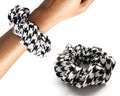 Houndstooth , Velvet Scrunchie, Large, Organic Eco Elastic