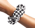 Houndstooth , Velvet Scrunchie, Large, Organic Eco Elastic