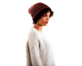 Satin Lined Knit Beanie Red Multicolor