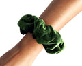 Khaki, Velvet Scrunchie, Large, Organic Eco Elastic