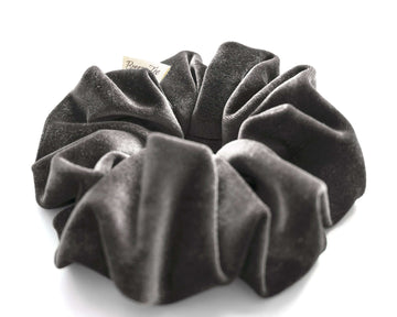 Gray Velvet Scrunchie Large