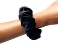 Black, Velvet Scrunchie, Large, Organic Eco Elastic