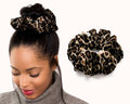 Leopard Print, Velvet Scrunchie, Large, Organic Eco Elastic