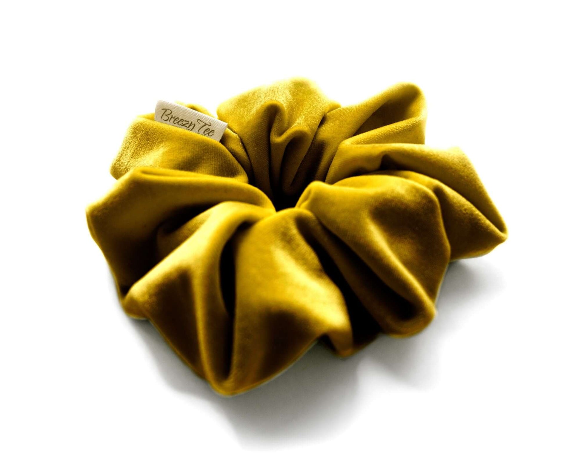 Yellow Chartreuse, Velvet Scrunchie, Large, Organic Eco Elastic