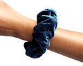 Navy Blue, Velvet Scrunchie, Large, Organic Eco Elastic