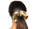 Gold Beige, Velvet Scrunchie, Large, Organic Eco Elastic